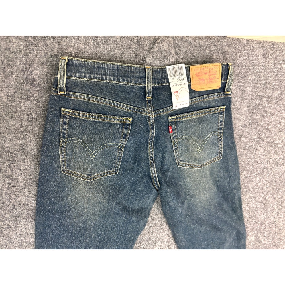 Levi's 518 Boot Cut Stretch Jeans Womens Size 7 Long NWT Blue Denim Y2K Low Rise - Picture 2 of 11